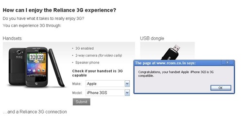 Is this Reliance 3G landing page funny?