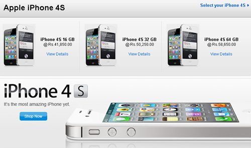 iPhone 4S in India. The cheapest starts at Rs. 41850
