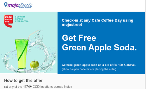 Mojostreet, Coffee Day and a Free Green Apple Soda