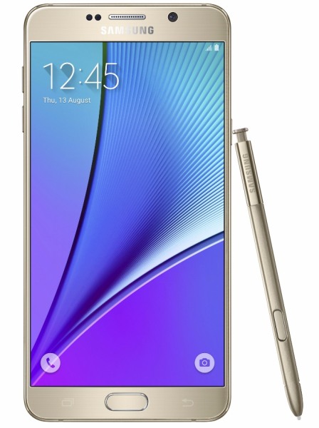 samsung galaxy note 5 front gold