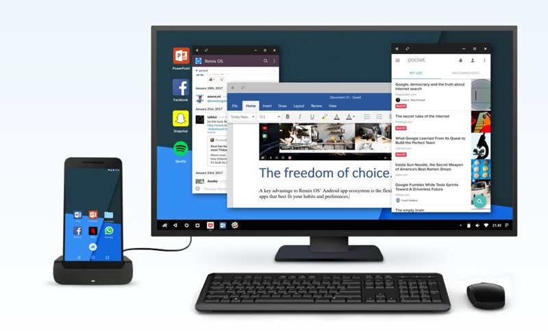 Remix OS for Mobile transforms your Android device into PC.